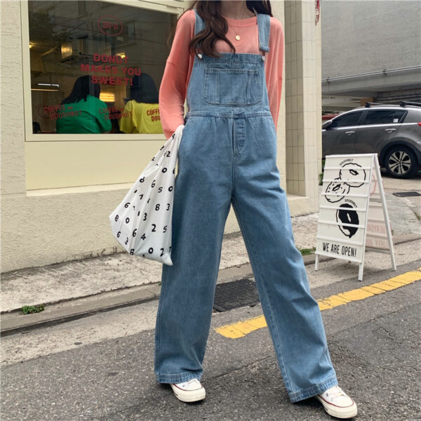 Denim Suspender Pants