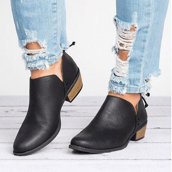 Retro High Heel Ankle Boots - Image 6