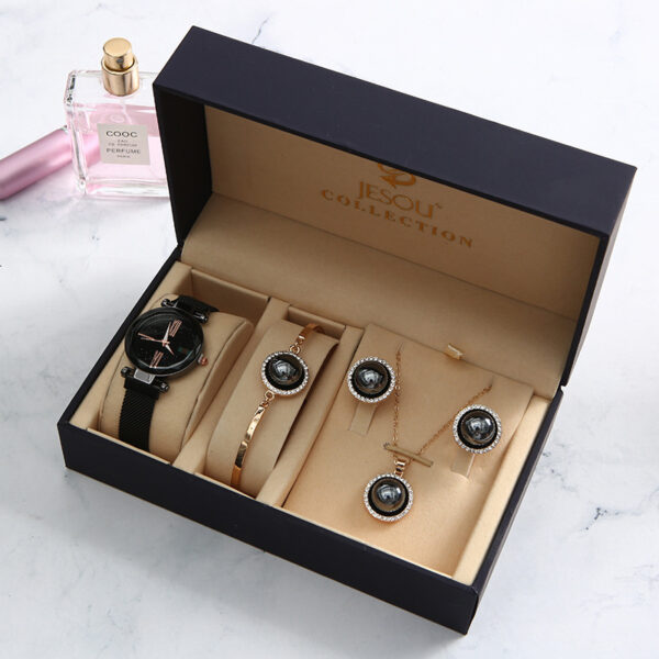 Ladies Quartz Watch and Bracelet Five-Piece Gift Set