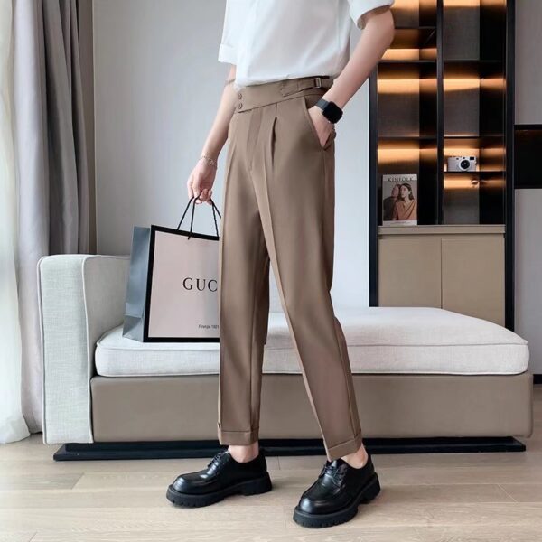 Cropped Suit Pants Men - Image 3
