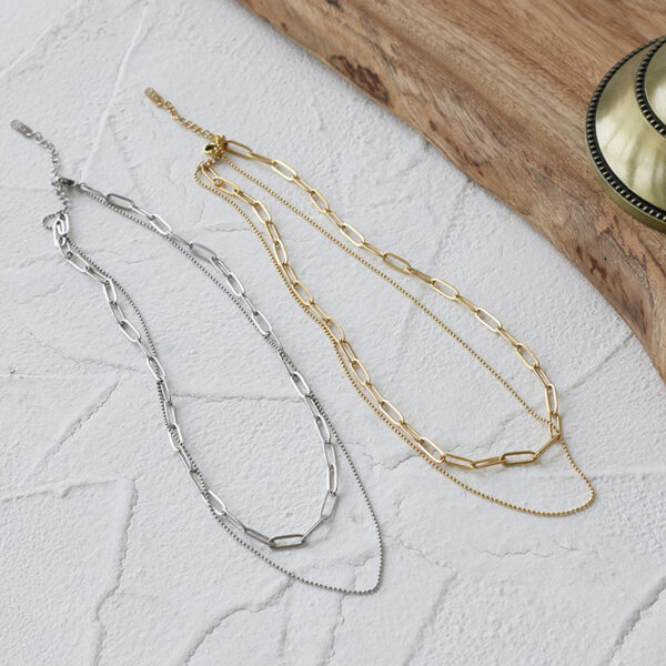 double chain necklace set