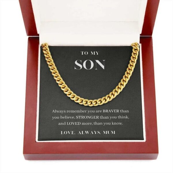 14K Single Circle Cuban Link Chain - Image 2