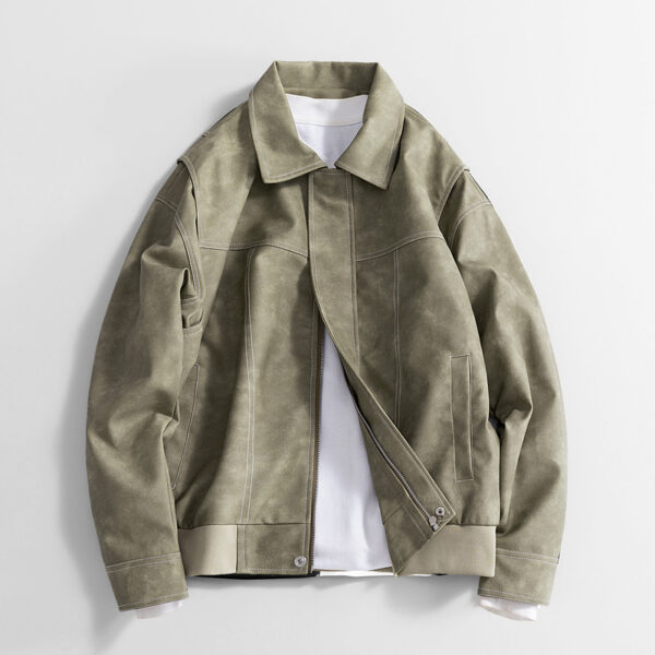 Loose Retro PU Leather Jacket