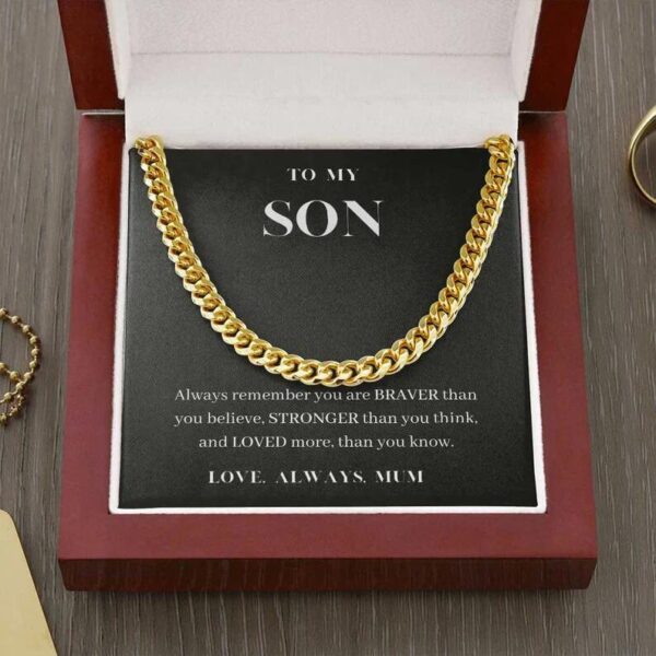14K Single Circle Cuban Link Chain - Image 3