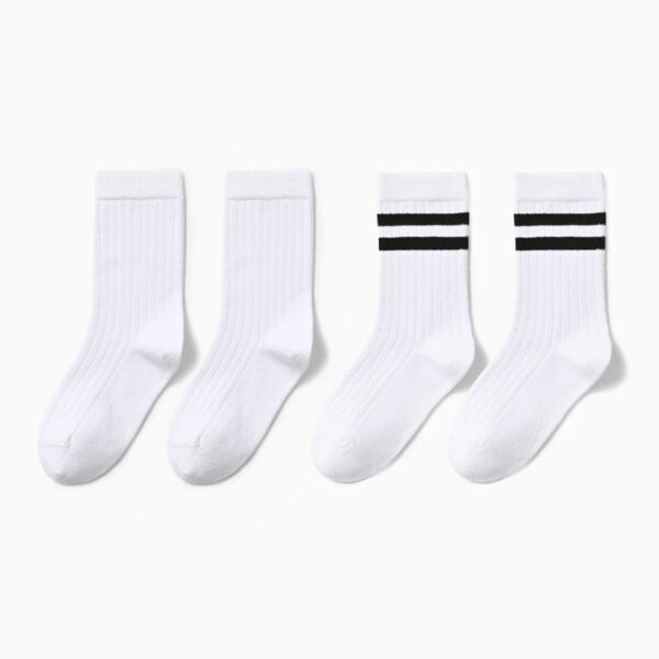 Boys Mid Tube White Soccer Socks - Image 3