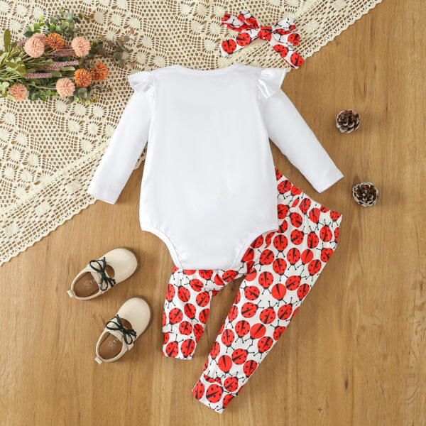 Girls' Long-sleeved  Ladybug Romper - Image 2