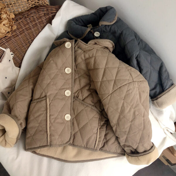 Girls'  Lapel Warm Coat