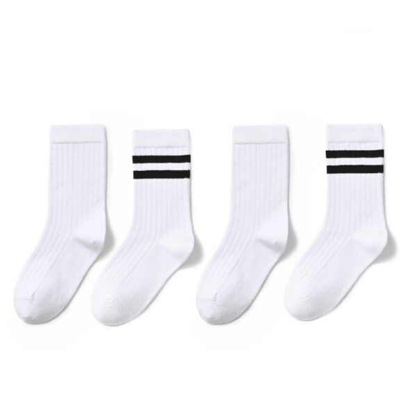 Boys Mid Tube White Soccer Socks - Image 2