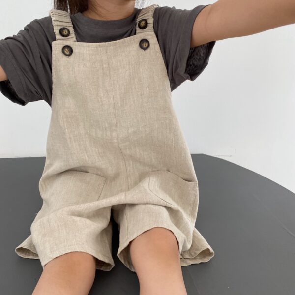 Girls Retro Artistic Suspender Pants