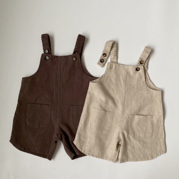 Girls Retro Artistic Suspender Pants - Image 2