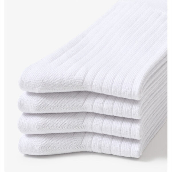 Boys Mid Tube White Soccer Socks - Image 4